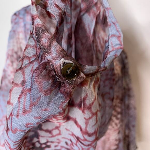 Patterson J. Kincaid Long Sleeve Sheer Top Purple Small - Picture 7 of 14